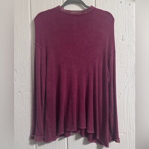 Altar'd State Burgundy Long Sleeve Top